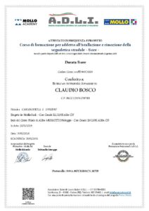 Corso di formazione per addetto installazione SEGNALETICA STRADALE